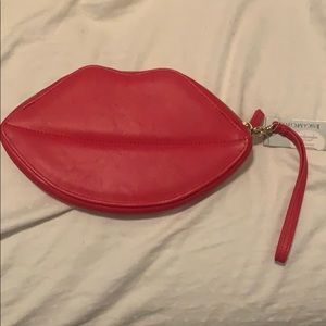 red lip clutch/wallet